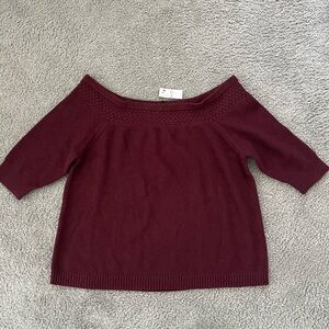 Layne Bryant Women's Off-Shoulder Burgundy Sweater